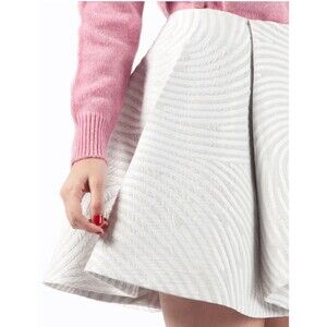 Opening Ceremony Light Grey Dimension Cascade Fingerprint Skirt Party-4